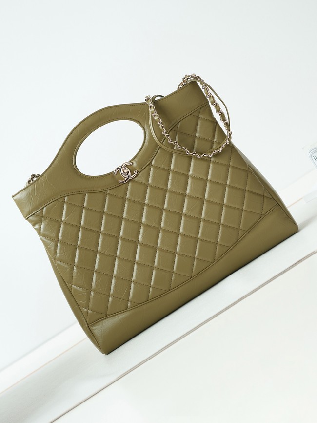CHANEL 31 LARGE SHOPPING BAG AS1010 green