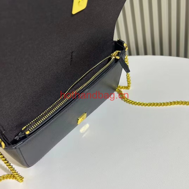 Fendi small smooth leather bag F1225 black