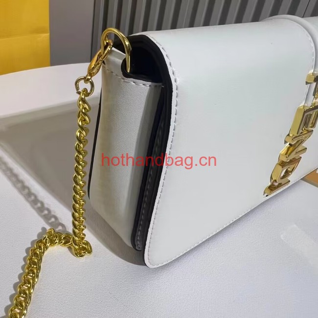 Fendi small smooth leather bag F1225 white