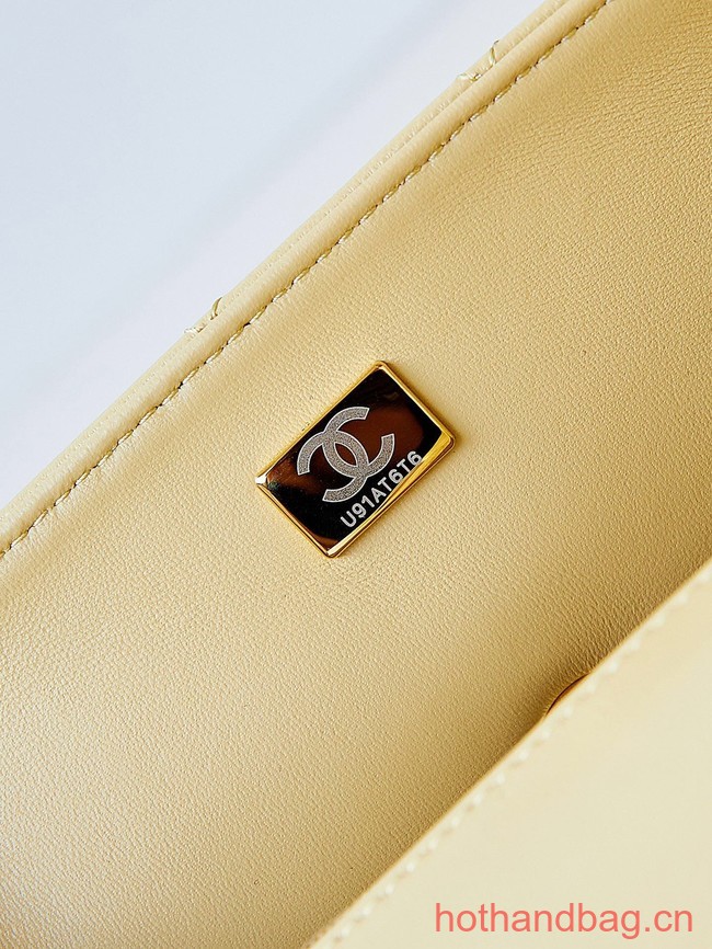 Chanel SMALL FLAP BAG WITH TOP HANDLE AS4232 yellow