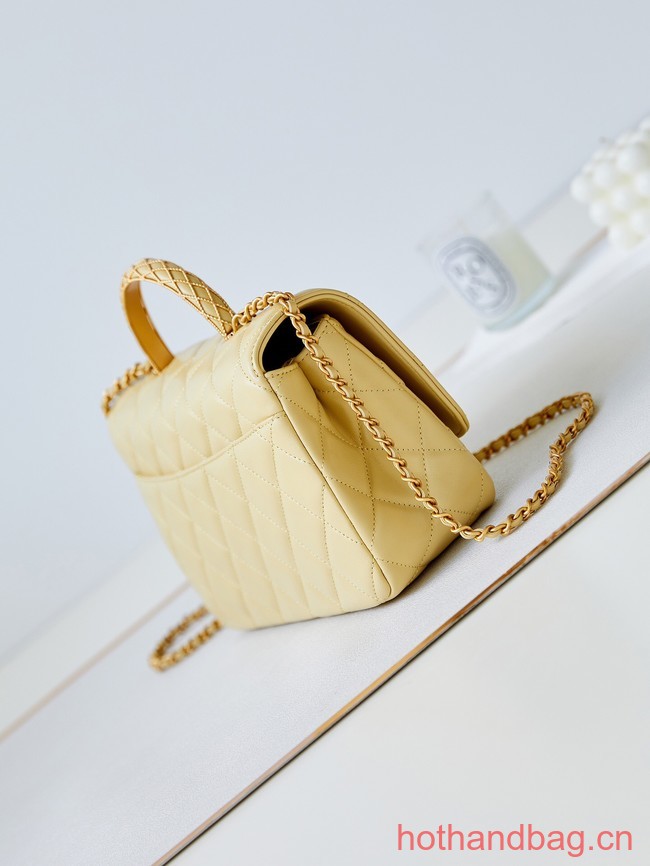 Chanel SMALL FLAP BAG WITH TOP HANDLE AS4232 yellow