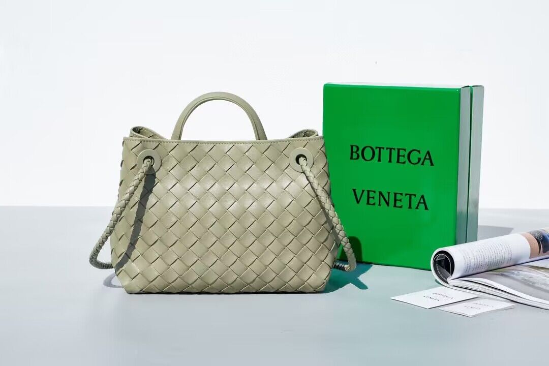 Bottega Veneta Andiamo Small Intrecciato Leather Tote 743572 Light green