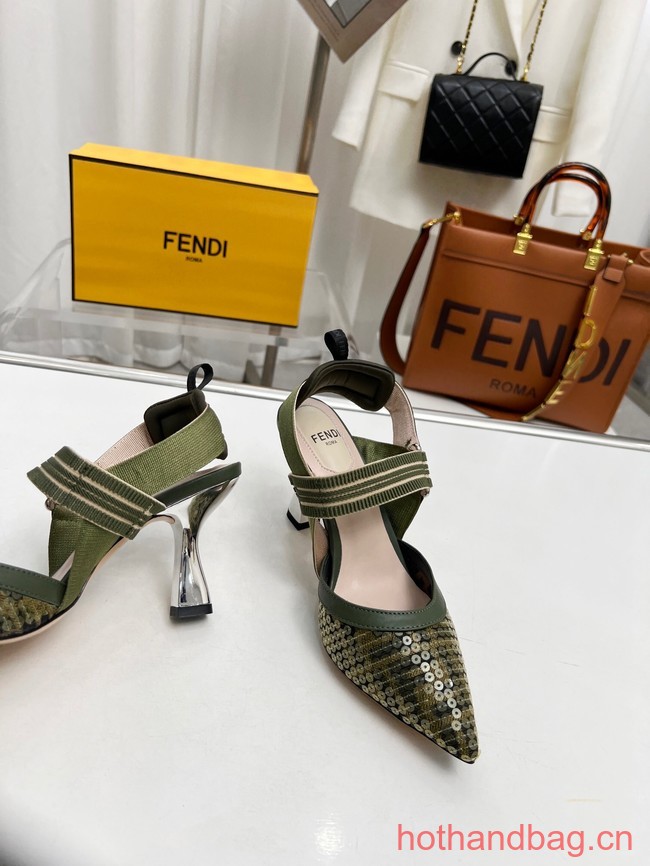 Fendi Colibri mesh high-heeled slingbacks 93616-1