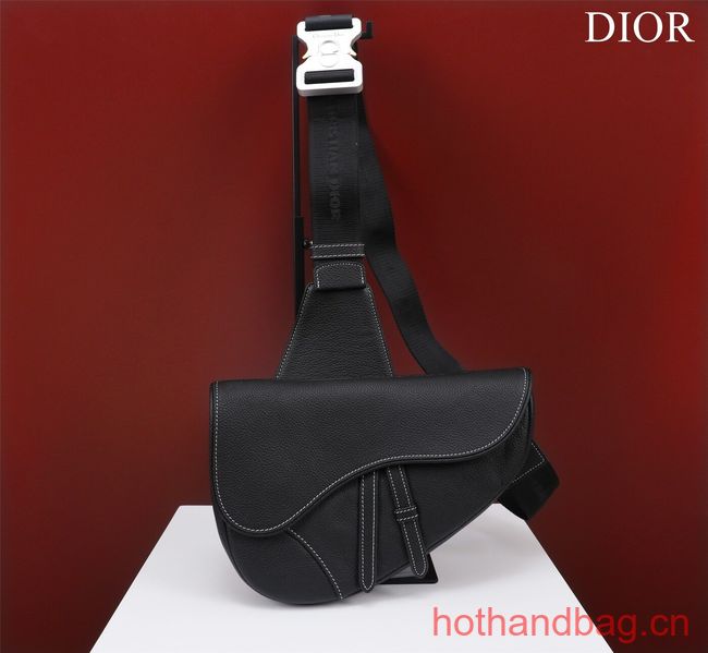 Dior Essentials SADDLE BAG Grained Calfskin 1ADPO093E BLACK