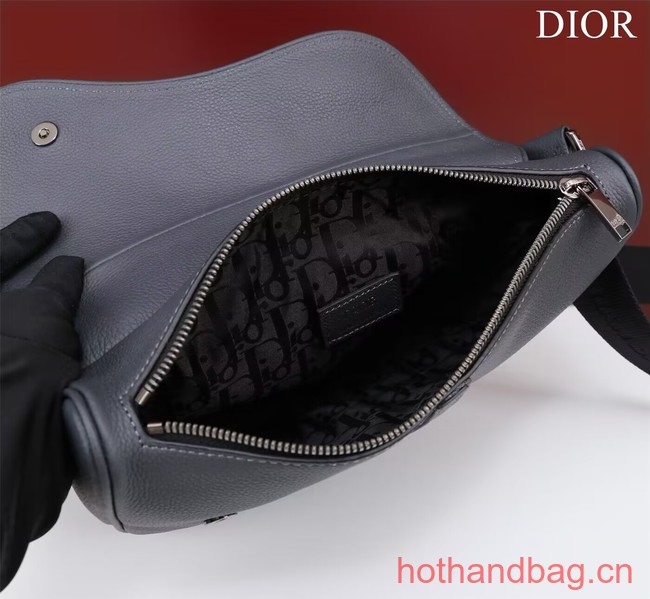 Dior Essentials SADDLE BAG Grained Calfskin 1ADPO093f-1 dark gray