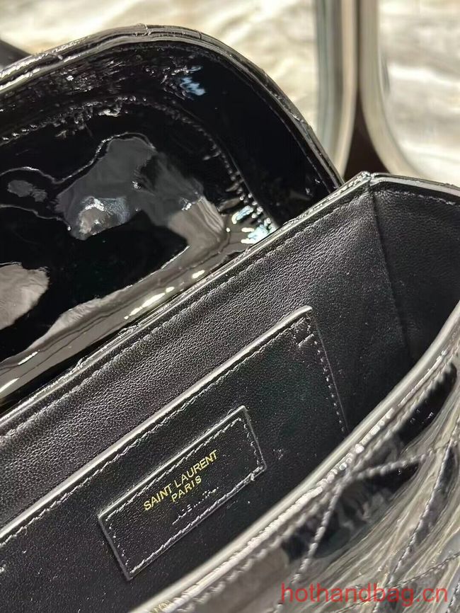 SAINT LAUREN JUNE BOX BAG IN PATENT LEATHER E910080 black