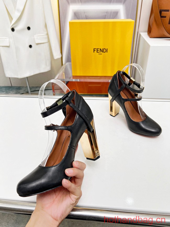 Fendi Delfina Dove gray leather high-heeled court shoes 93658-2