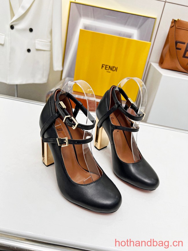 Fendi Delfina Dove gray leather high-heeled court shoes 93658-2