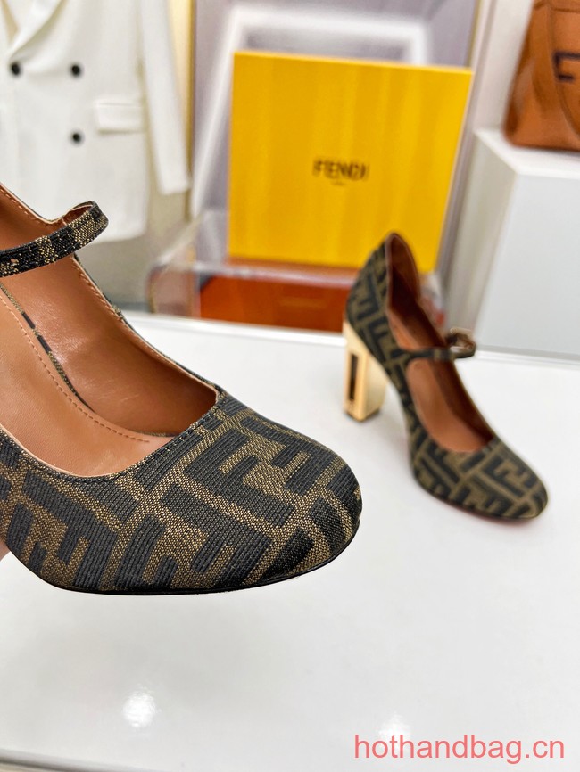 Fendi Delfina Dove gray leather high-heeled court shoes 93658-3