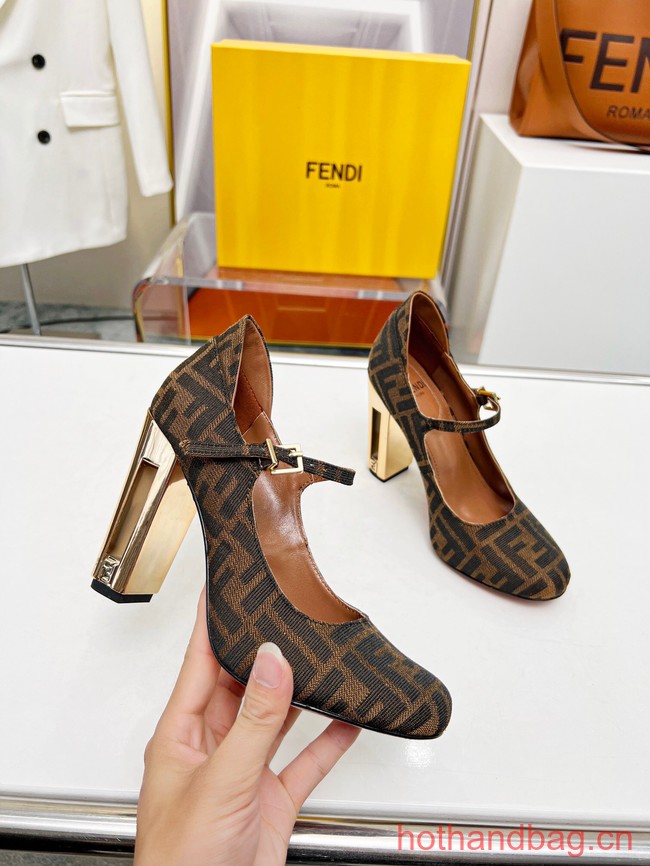 Fendi Delfina Dove gray leather high-heeled court shoes 93658-4