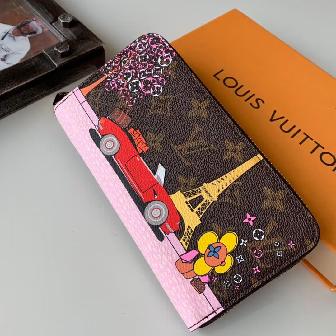 Louis Vuitton Monogram Canvas Zippy Color Pring Wallet M60017