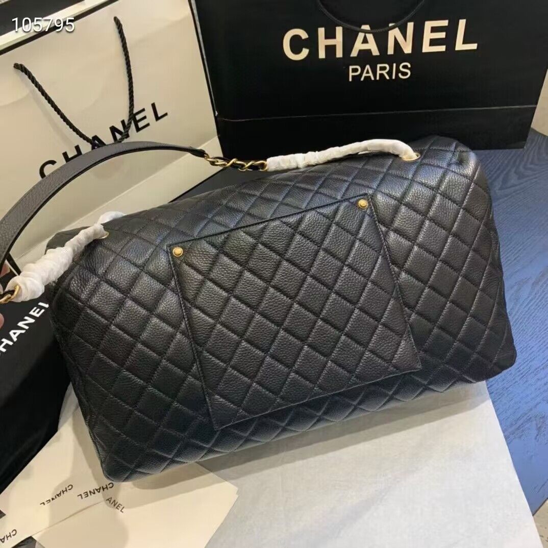 Chanel Large CF Flap Bag Original Leather A91169 Black & Gold Tone