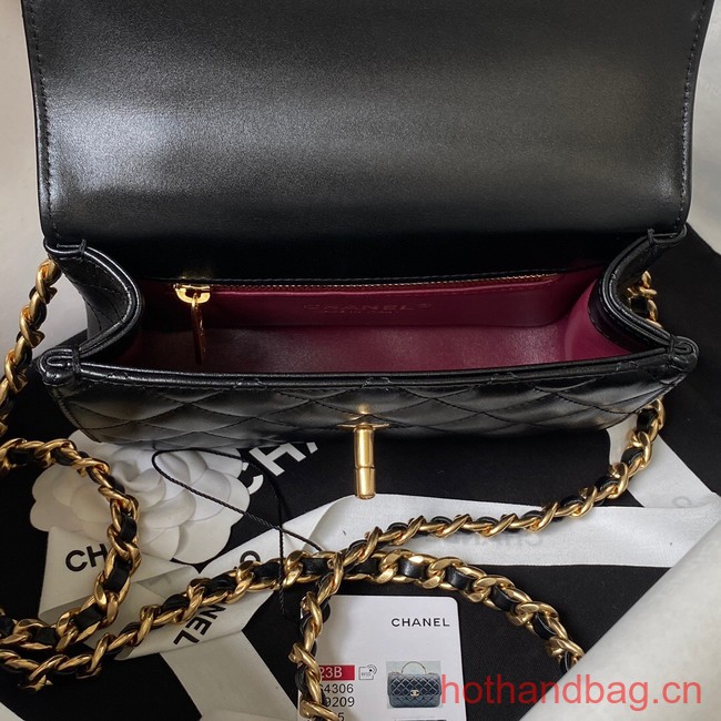 Chanel SMALL FLAP BAG WITH TOP HANDLE AS4306 black