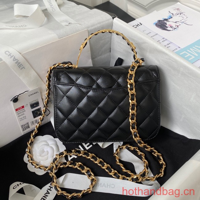 Chanel SMALL FLAP BAG WITH TOP HANDLE AS4306 black