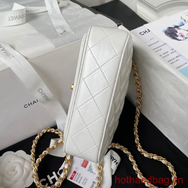 Chanel SMALL FLAP BAG WITH TOP HANDLE AS4306 white