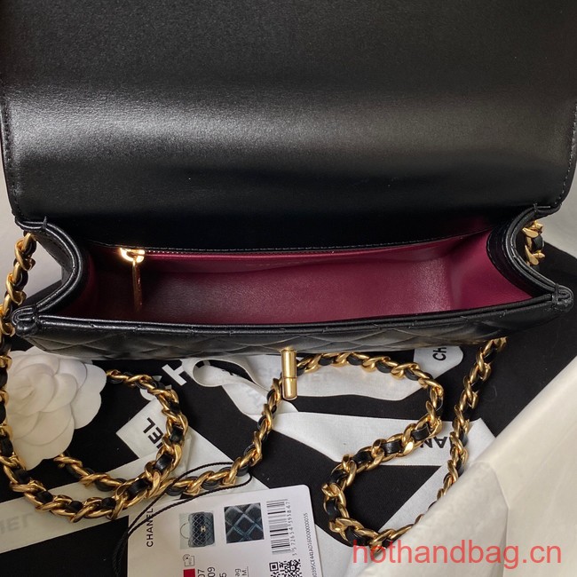 Chanel SMALL FLAP BAG WITH TOP HANDLE AS4307 black