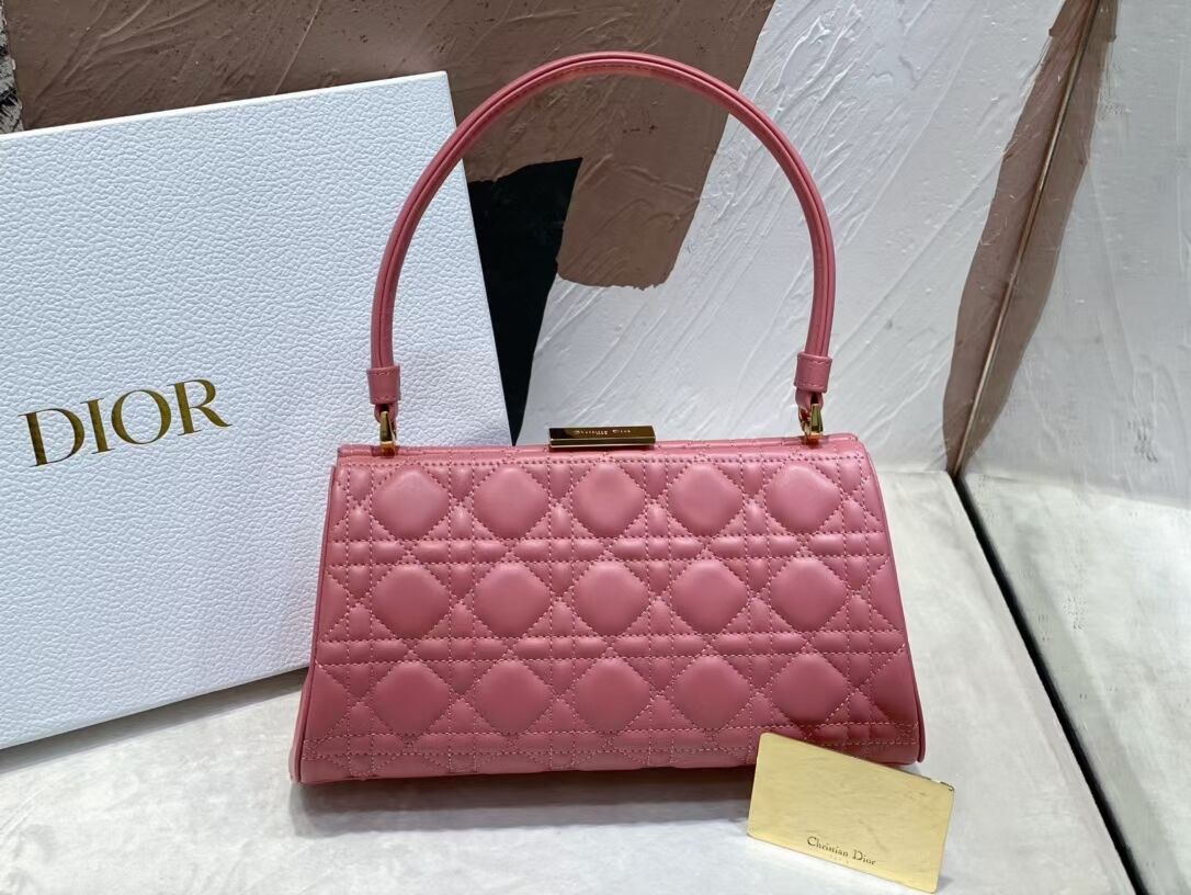 DIOR CARO COLLE NOIRE CLUTCH Cannage Lambskin C0688 pink