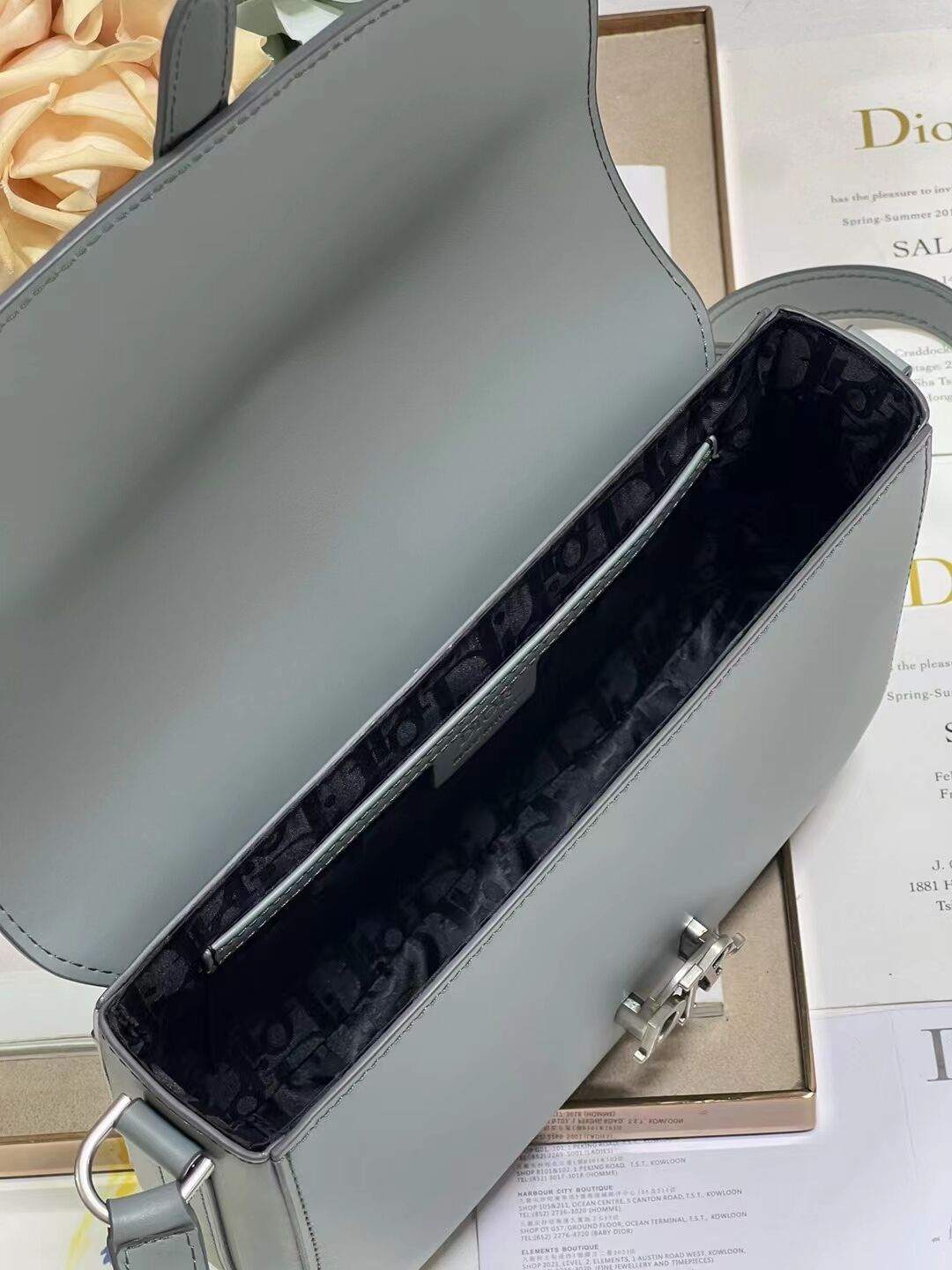 DIOR Calfskin Shoulder Bag C0561 gray