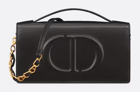 Dior CD SIGNATURE MINI BAG Black Calfskin with Embossed CD Signature S2209U