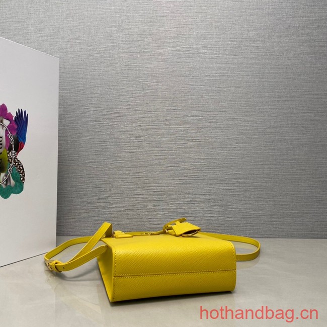 Prada Saffiano leather handbag 1BA358 yellow