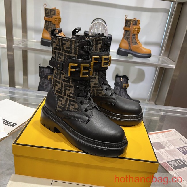 Fendi graphy leather biker boots 93702-1
