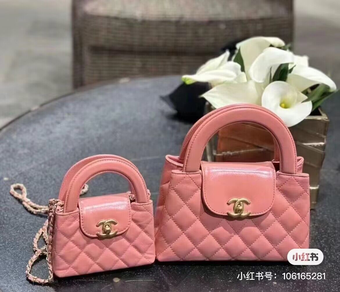 Chanel 23k Vintage Kelly Original Leather Top Handle Bag AS4416 Pink