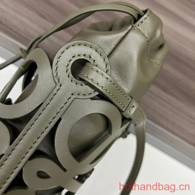 Loewe Original Leather Shoulder Handbag 0573 Dark Green