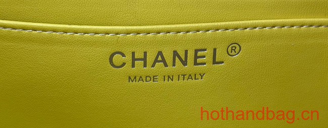 Chanel CLASSIC HANDBAG Wool Tweed A1116 yellow