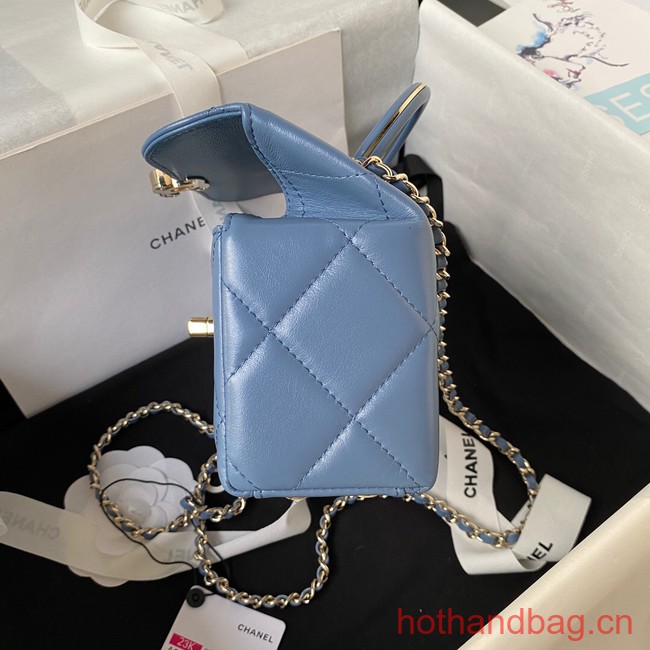 Chanel SMALL FLAP BAG WITH TOP HANDLE AS4469 blue