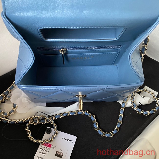 Chanel SMALL FLAP BAG WITH TOP HANDLE AS4469 blue