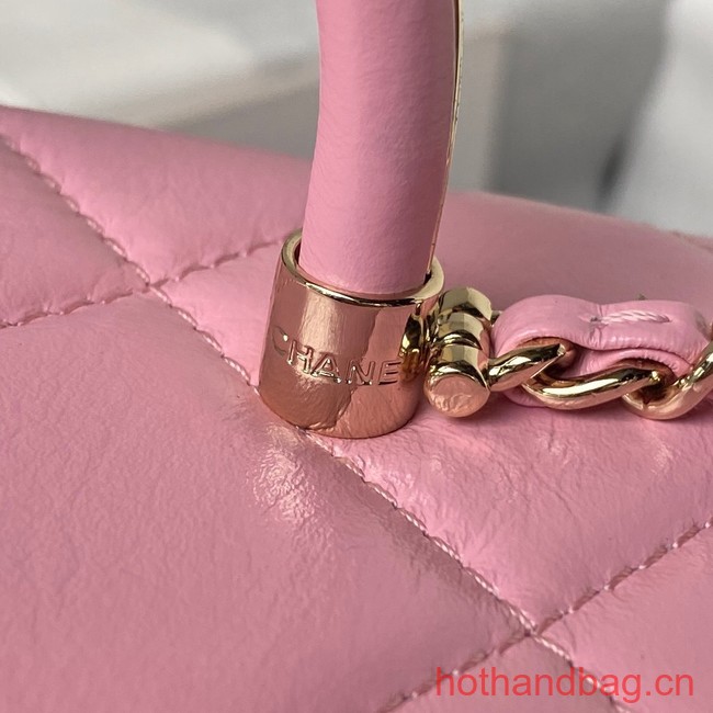 Chanel SMALL FLAP BAG WITH TOP HANDLE AS4469 pink