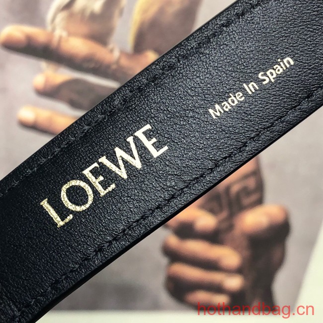 Loewe Miniature Anagram Jacquard and cow leather bag 651420 Navy blue&black
