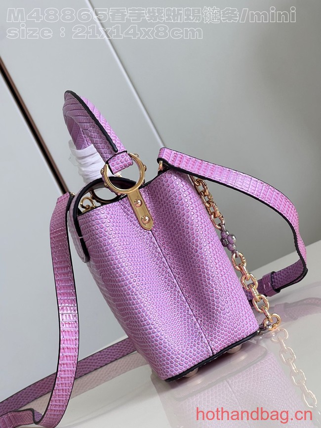 Louis Vuitton Capucines Mini Lizard print N81209 Light purple