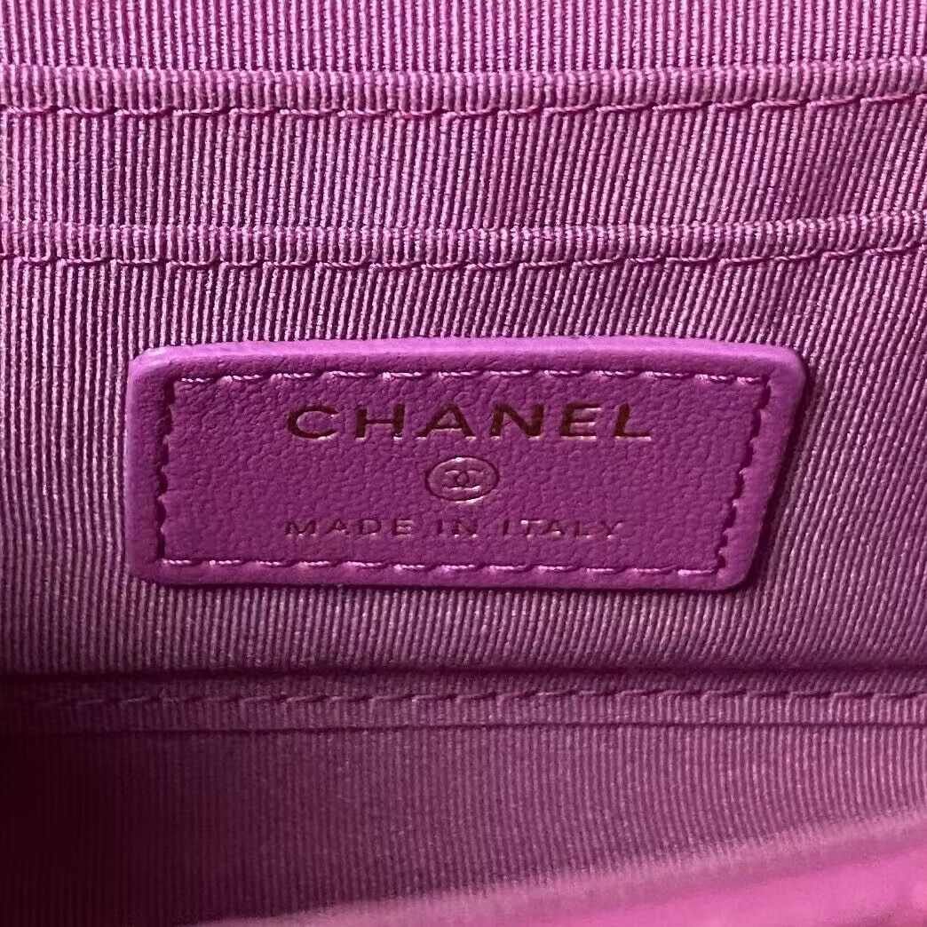 CHANEL 22B Kelly Pearl Top Handle Bag AP3513 Purple