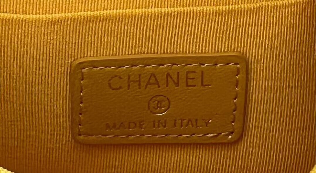 CHANEL 22B Kelly Pearl Top Handle Bag AP3513 Yellow