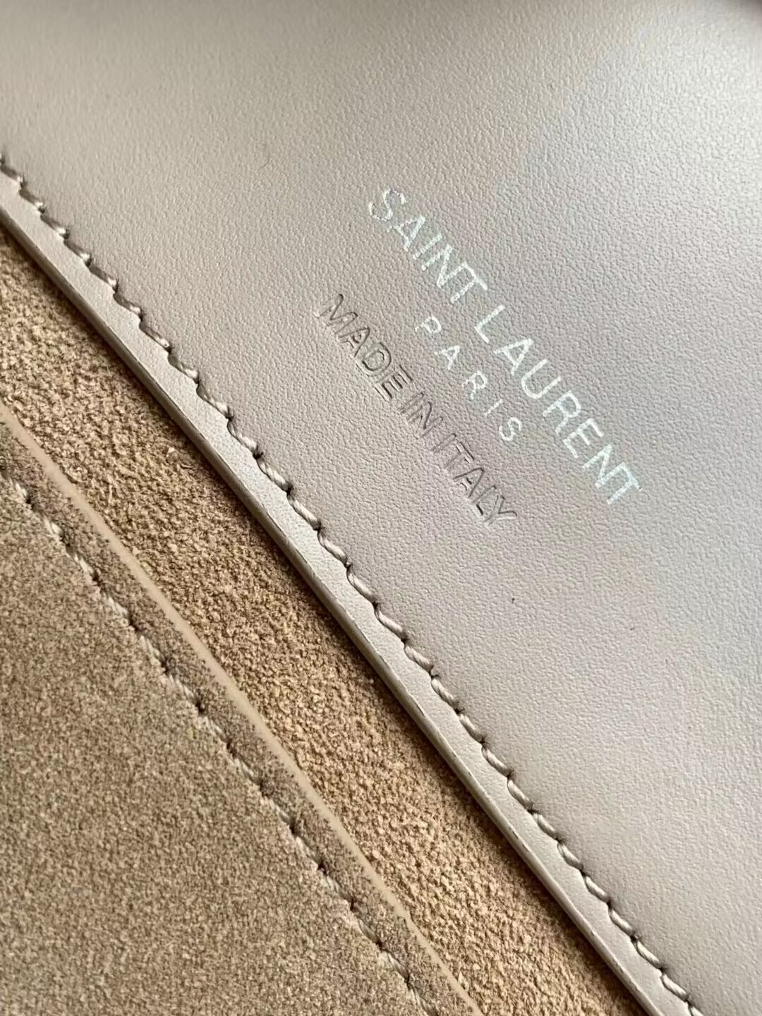 SAINT LAURENT LE 37 SMALL IN SHINY LEATHER 7490362 SEASALT