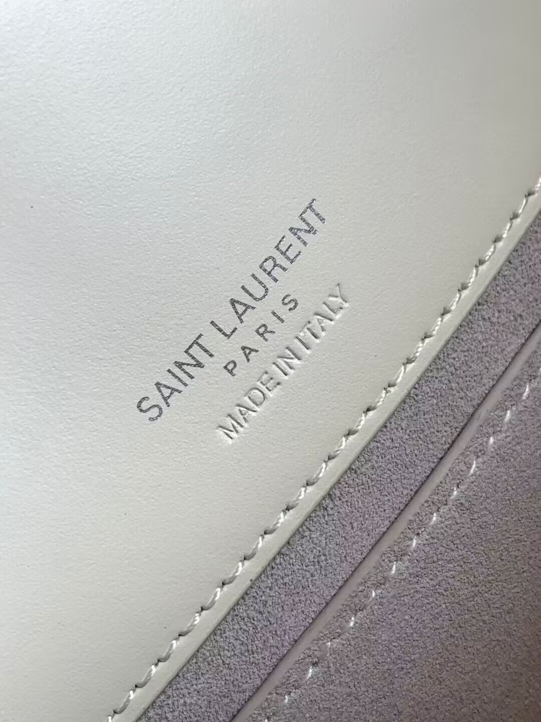 SAINT LAURENT LE 37 SMALL IN SHINY LEATHER 7490362 WHITE