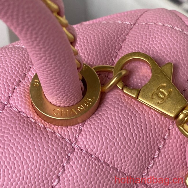 Chanel flap bag with top handle 92990 Pink