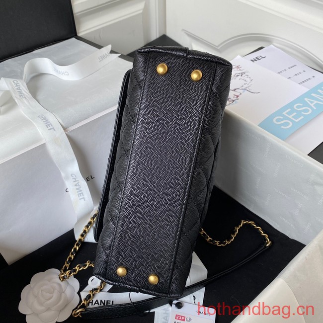 Chanel mini flap bag with top handle AS2215 Black