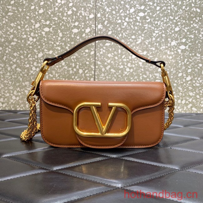 VALENTINO GARAVANI MINI LOCO Calf leather Shoulder Bag 1W2B0K brown