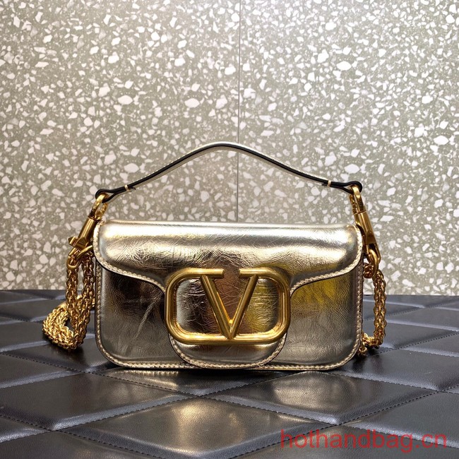 VALENTINO GARAVANI MINI LOCO Calf leather Shoulder Bag 1W2B0K light gold