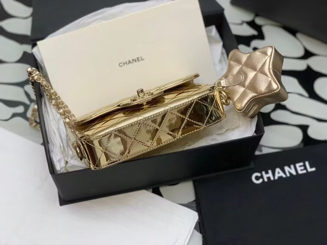 Chanel Mini Flap Bag & Star Coin Bag AS4646 Gold