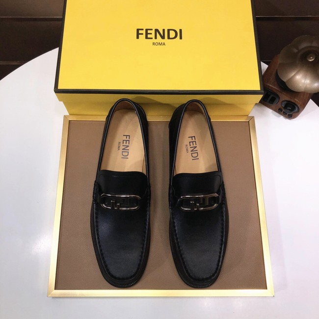 Fendi Mens FF Squared leather loafers 93833-1