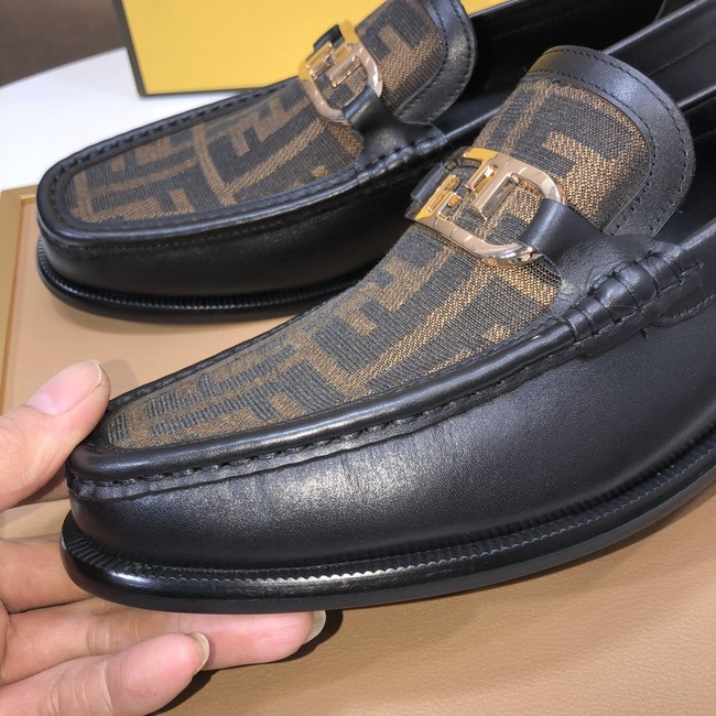 Fendi Mens FF Squared leather loafers 93833-3