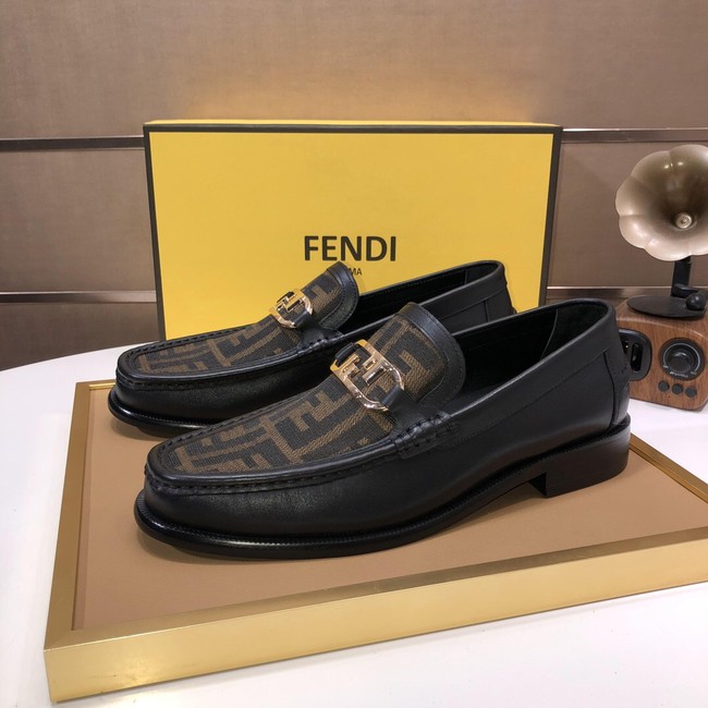 Fendi Mens FF Squared leather loafers 93833-3