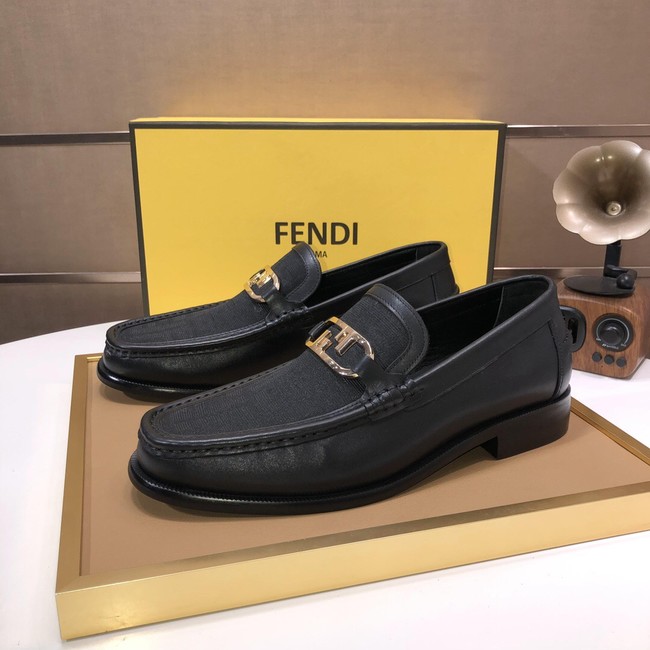 Fendi Mens FF Squared leather loafers 93833-4