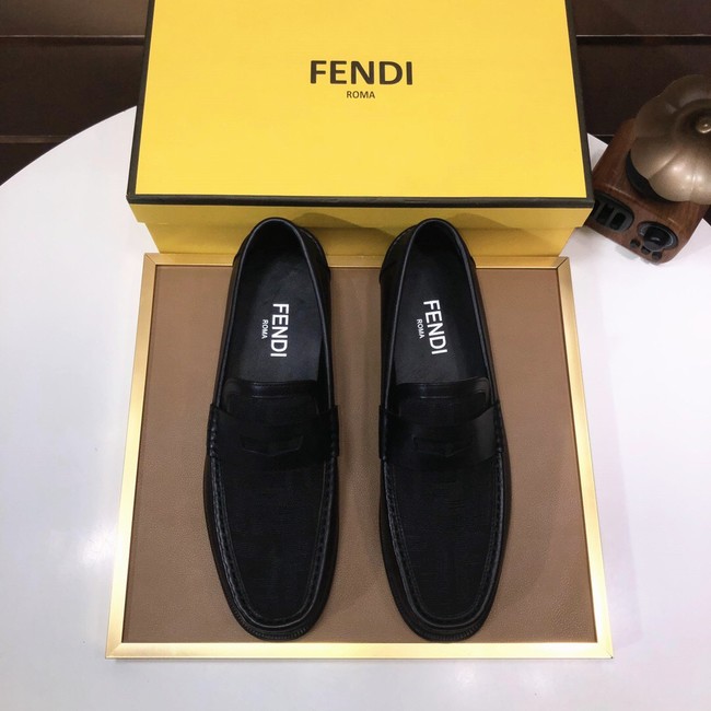 Fendi Mens FF Squared leather loafers 93833-5
