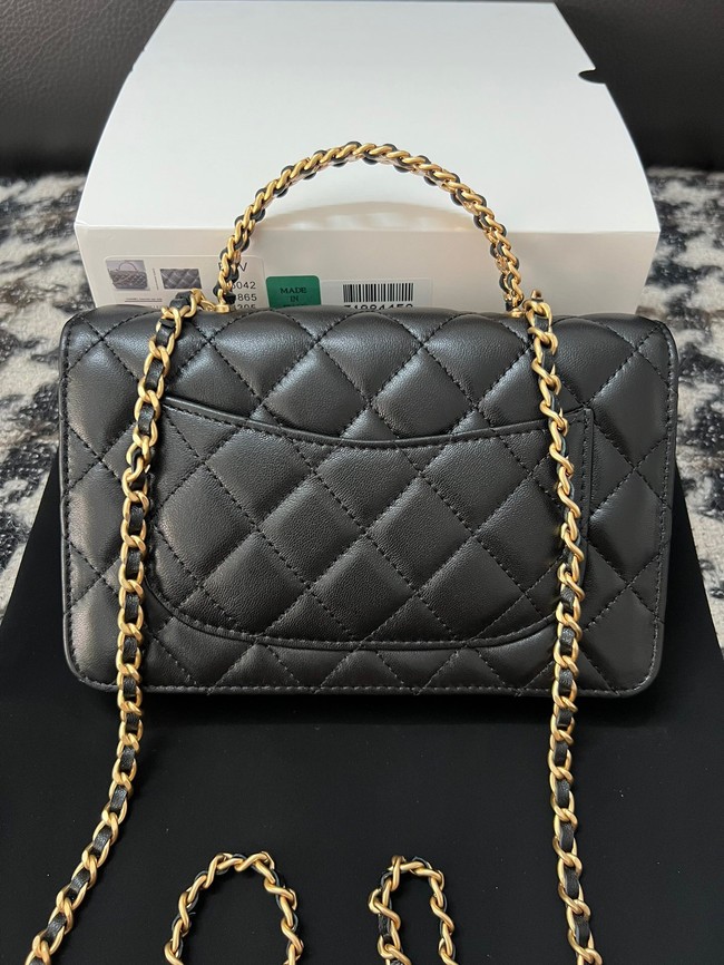 Chanel FLAP PHONE HOLDER WITH CHAIN AP3575 black