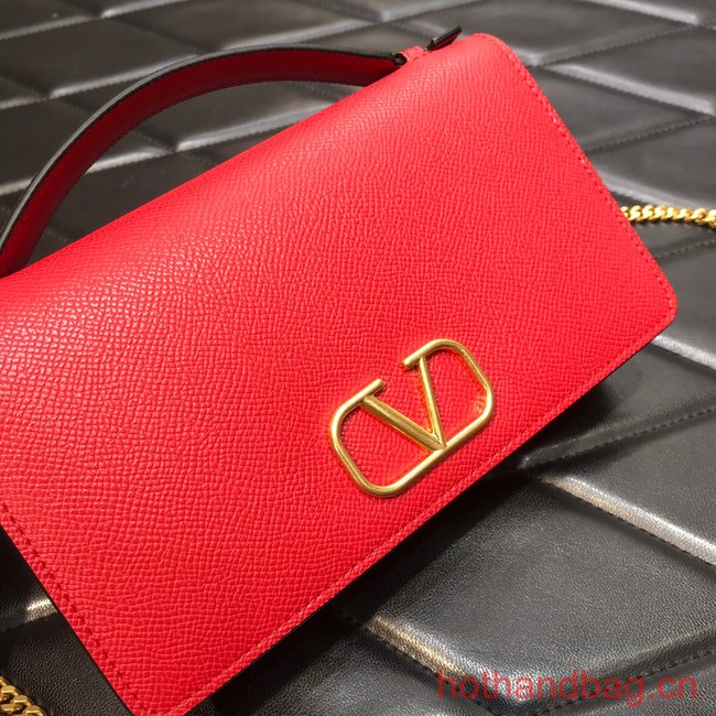 VALENTINO grain calfskin leather bag 0688 red