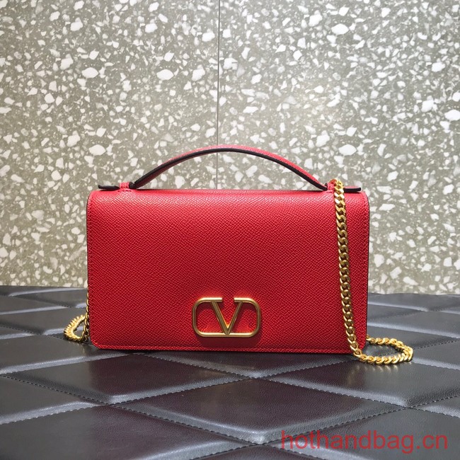 VALENTINO grain calfskin leather bag 0688 red